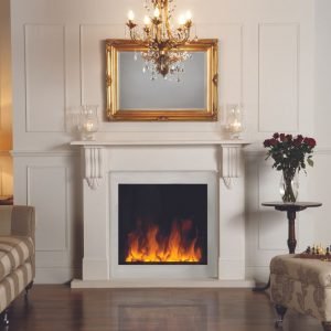 Gazco+Riva+2+Electric+70+fire+with+Victorian+Corbel+mantel+in+limestone-1280w